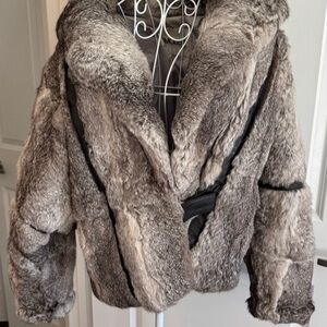 Mademoiselle Genuine Rabbit Fur Jacket/Coat Sz M, fit L